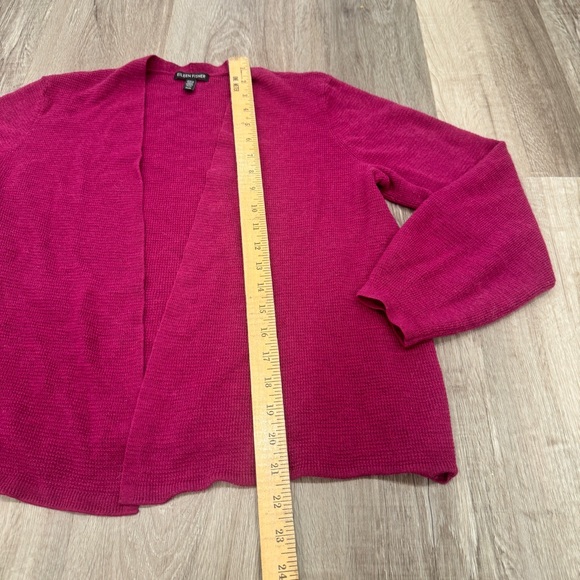 Eileen Fisher Merino Wool Open Cardigan Sweater Womens Medium Pink-Purple - Picture 3 of 7